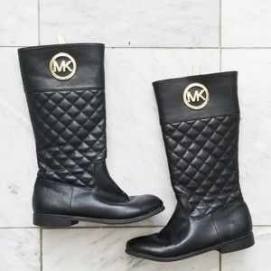 Michael Kors faux leather quilted boots